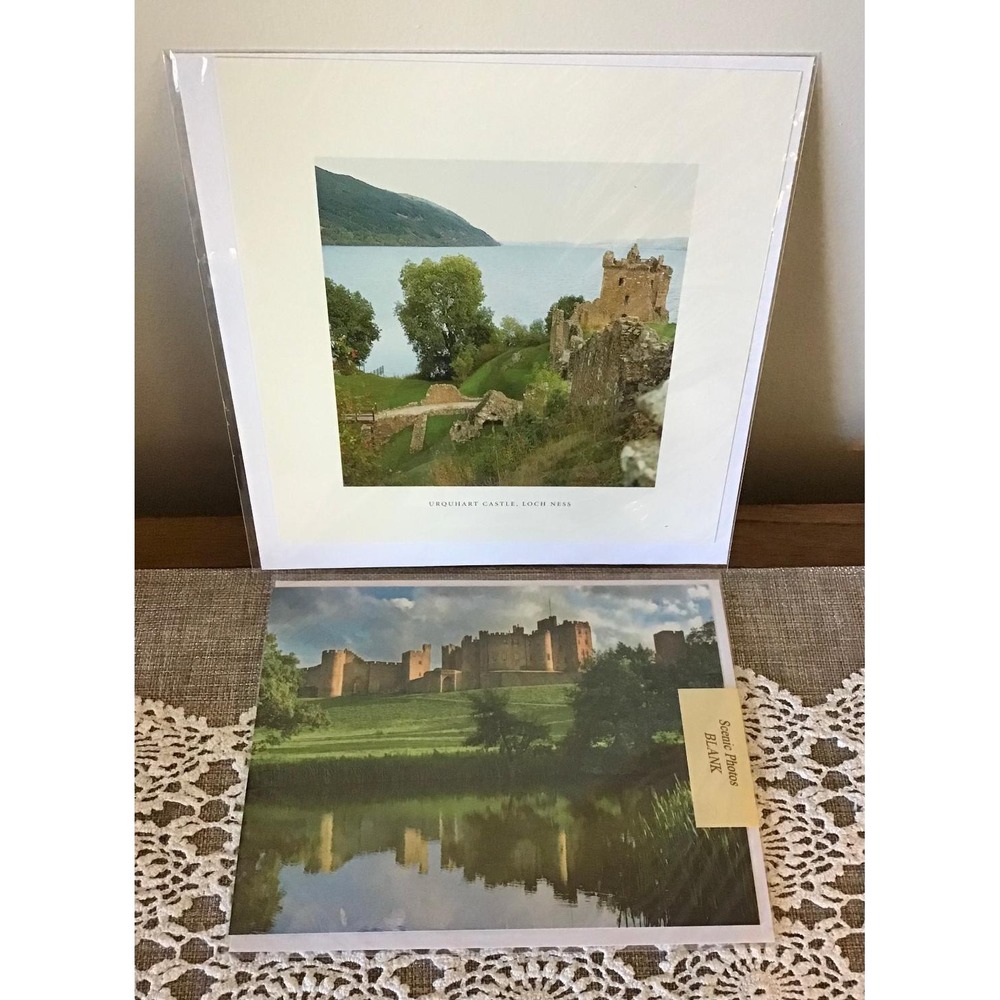 2 Pack Scenic Castle Greeting Cards Urquhart Loch Ness Blank Note Cards Envelope